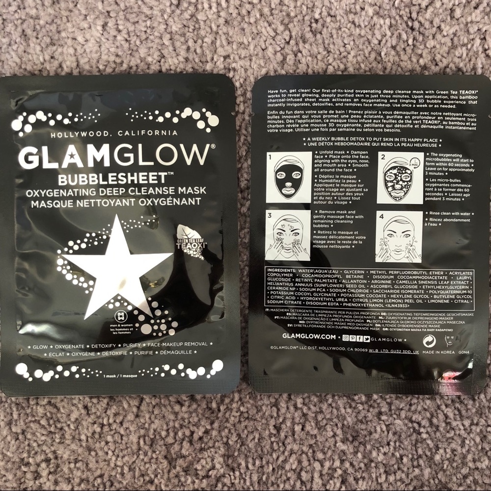 Glamglow bubble sheet masks